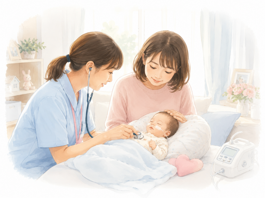 赤ちゃんと訪問看護のイメージ